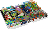 Rish nouvelle conception aire de jeux intérieure personnalisée avec grand toboggan équipement de trampoline extérieur intérieur