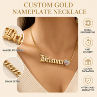 Collar con Nombre Personalizado de Acero Inoxidable, Colgante Gótico con Placa de Nombre y Foto, Cadena de Eslabones para Mujer
