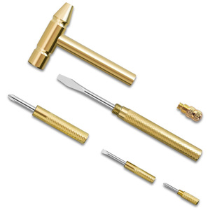 Mini marteau multifonctionnel 6 en 1 plaqué cuivre avec tournevis, outil de réparation de précision pour l'électronique et les projets de bricolage - Product Image 2