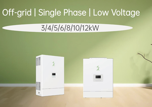 ระบบไฮบริดพลังงานแสงอาทิตย์ 6KW 10KW 12KW เฟสเดียว MPPT รับประกัน 5 ปี 48V 51.2V ประสิทธิภาพ 97.5% IP20 RS485/CAN - Product Image 2