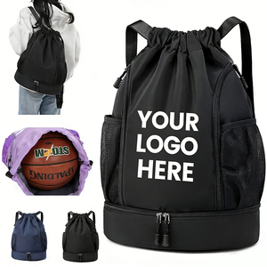 Personalized Travel Sports Basketball <b>Backpack</b> Waterproof Swimming Fitness Gym <b>Backpack</b> Custom Logo <b>Drawstring</b> <b>Backpacks</b> - Product Image 1