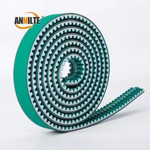 Annilte All Types Chinese Manufacturer Timing Belt Covers Green Cloth PU Timing Belt PU Synchronous Belts