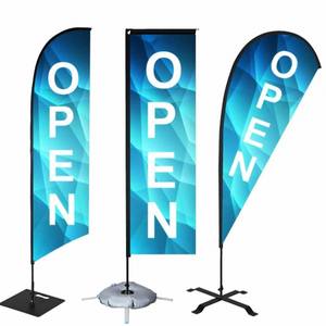 Bendera Pantai Biru & Putih yang Dapat Disesuaikan dengan Logo Cetak untuk Iklan & Publisitas Luar Ruangan - Ukuran 2.8m/3.4m/4.5m - Product Image 2