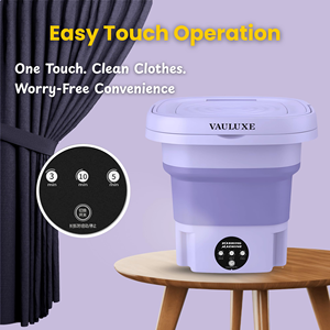 Lave-linge et essoreuse portables automatiques mini pliables en plastique à lumière bleue pour sous-vêtements et chaussettes - Product Image 5