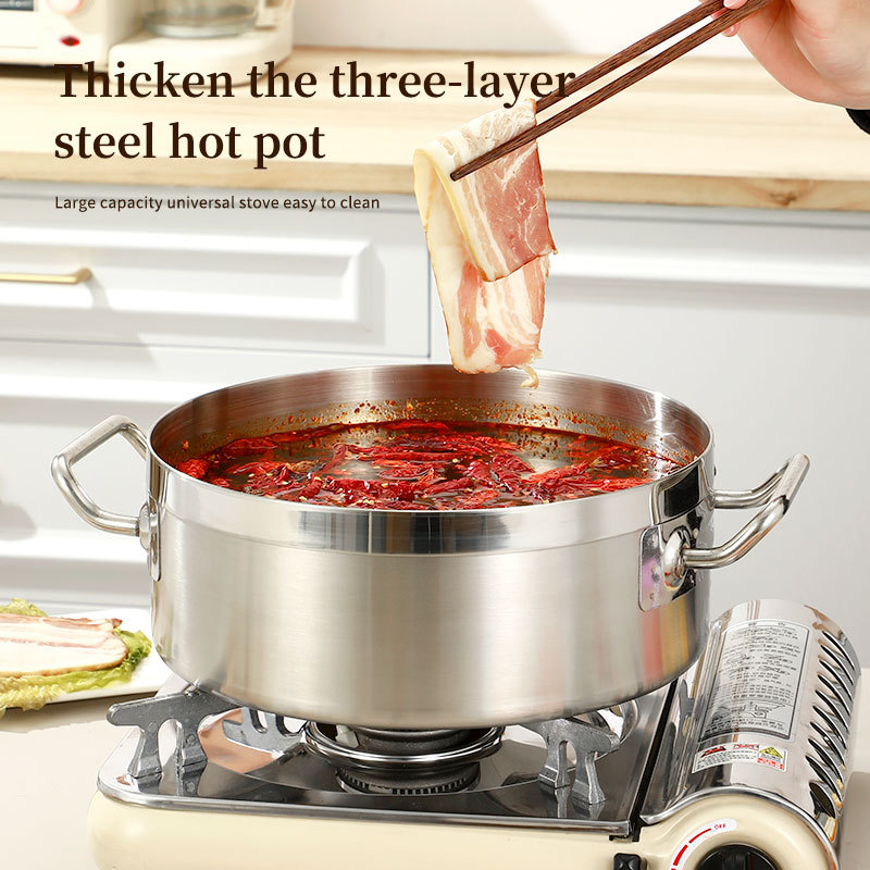 Durable Stainless Steel Kitchenware with Modern Design, Multifunctional Hotpot and Soup Pot, Food-grade Cooking Utensils · image 2