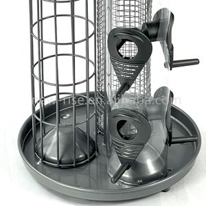 Mangeoire à oiseaux suspendue de luxe 3 en 1 pour jardin <span class=keywords><strong>sauvage</strong></span> Mangeoire à graines, noix, grosse boule de suif Station d'alimentation résistante à la mastication et aux intempéries - Product Image 5