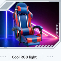 Chaise de jeu ergonomique inclinable en cuir pour PC, prix usine 2025, avec repose-pieds, éclairage RGB et massage