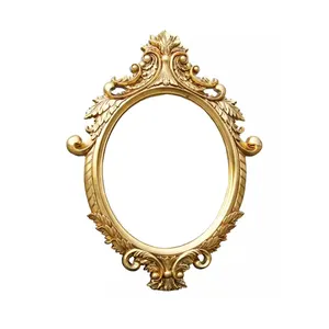 Wall Mounted Gold Houten Carving Europese High End Spiegel Frame