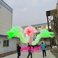 Dragon gonflable publicitaire le plus vendu, Marionnette gonflable LED en forme de dragon, Marionnette à main LED en forme de dragon
