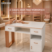 Table de manucure de haute qualité, écologique et durable, pour salon de beauté, avec tiroir de rangement et aspirateur, fabriquée en Europe