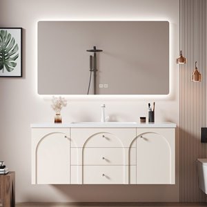 Mueble de Baño con Lavabo Individual/<span class=keywords><strong>Doble</strong></span>, Mueble de Baño Moderno con Espejo Antivaho LED - Product Image 4
