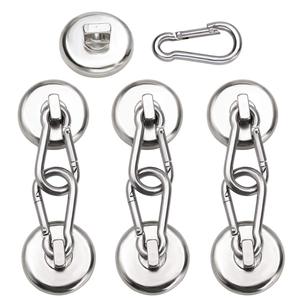 Magnet With Carabiner Keychain Hook,Neodymium Round Magnetic Snap Hook