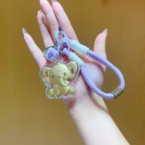 Gold Plated Cartoon Elephant Keychain Phone Charm Cute Bag Strap Gift For Friends <b>Children</b> - Product Image 3
