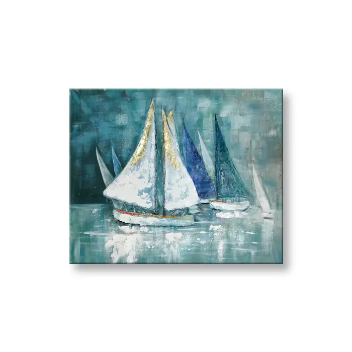 Sailboat on water Nautical-inspired style Art Canvas Oil Painting For Wall Decoration paintings supplier
