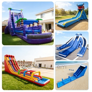 Alquiler para Fiestas: Tobogán Acuático Inflable Gigante de Doble Carril, Tipo Luna Llena, para Adultos, Comercial, 20 pies - Product Image 3