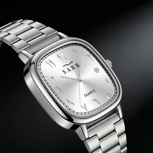 Wholesale New Men's Stainless Steel Quartz Watch Personalized Arabic Numerals <b>Calendar</b> Dial Business Watch Accepts Custom Logo - Product Image 5