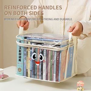 กระเป๋าเก็บหนังสือนักเรียนยอดนิยม ลายยิ้มน่ารัก กันน้ำ กันฝุ่น ทำจาก PVC ใส พร้อมหูหิ้ว - Product Image 5