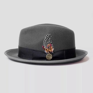 Sombreros <span class=keywords><strong>Homburg</strong></span> Modernos Personalizados al por Mayor para Hombre, Sombreros Fedora para Mujer, <span class=keywords><strong>Sombrero</strong></span> de Fieltro de Lana de Ala Ancha con Decoración de Plumas - Product Image 1