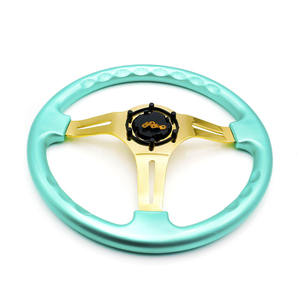 Volant de course ABS de 14 pouces (350 mm) avec cadre doré, 6 trous, universel, bouton de klaxon, modification de voiture Acura, course de jeu - Product Image 2