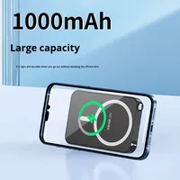 Batterie externe magnétique 5000 mAh à chargement sans fil 15 W, chargeur portable ultra-fin pour iPhone 16 15 14 13 12, idéal pour les voyages et le bureau