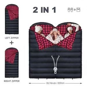Sac de couchage extra large, spécialement imperméable, ultra-léger, portable, 3 saisons, de type enveloppe, en polyester recouvert de coton, pour le camping - Product Image 6