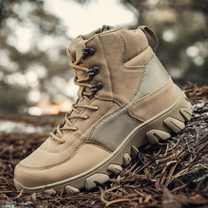 Botas de exterior con puntera protectora, zapatos de senderismo de tela transpirable, cordones seguros para rutas forestales suburbanas y camping al aire libre en otoño - Product Image 1