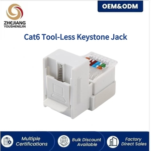 <span class=keywords><strong>Prise</strong></span> Keystone RJ11 femelle avec cache-poussière à ressort, module réseau IDC sans outil, blanc, pour plaque murale, panneau de brassage, certifié ISO9001 - Product Image 3