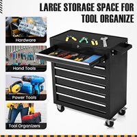 Caja de Herramientas Rodante de Metal con 7 Cajones, 27.95"D, Ruedas, Sistema de Bloqueo Resistente para Garaje/Almacén/Taller