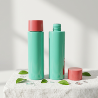 Vente en gros de flacons de toner PET ronds et droits de 100 ml, 120 ml, 150 ml, 200 ml, vert brillant avec bouchon à vis orange