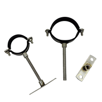 Kit de suspension de tuyau en acier inoxydable 304 avec revêtement EPDM, tige filetée avec plaque de fixation pour tuyau de drainage