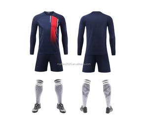 Комплект футбольной формы с длинным рукавом - Зимний термокостюм для тренировок и матчей для мужчин и молодежных команд - Оптовая продажа с возможностью индивидуального заказа - Product Image 1