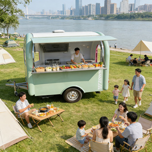 Commercial Event Catering Cart <b>Trailer</b> Complete Water Supply System Mobile Food Kiosk - Product Image 1