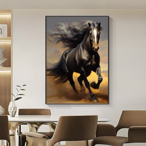 Peintures d'animaux modernes en gros, impression HD personnalisée, chevaux, lampes LED décoratives pour la maison, art mural, peinture en porcelaine cristalline - Product Image 3