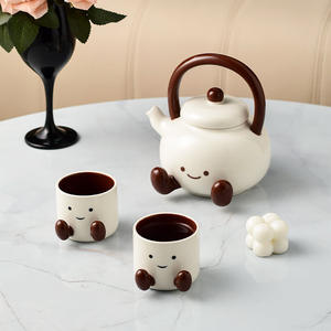 Juego de Tazas de Té de Cerámica con Diseño de Huella de Dibujo Animado, con Caja de Regalo, Tetera y Tazas para Cumpleaños y Regalos Diarios - Product Image 3