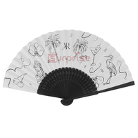 Motif personnalisé d'ornements vintage en soie de style chinois japonais Motif de danse de mariage Éventail à main en bambou pliable multicolore