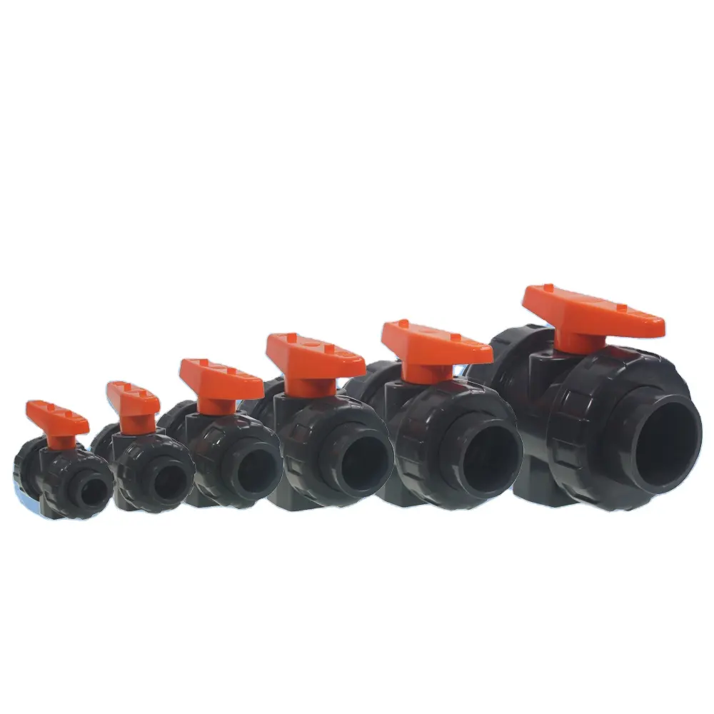 1/2 "-4" Socket Rood Handvat Plastic Pvc Enkele Unie Kogelkraan Unie Kogelkraan