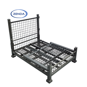 절묘한 솜씨 무거운 의무 창고 스택 접이식 스틸 상자 케이지 스틸 팔레트 - Product Image 5