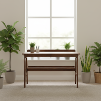 Escritorio de Madera Maciza, Estilo Japonés Simple, Escritorio para Computadora, Escritorio para Estudiantes, Mesa de Madera para Dormitorio o Sala de Estudio
