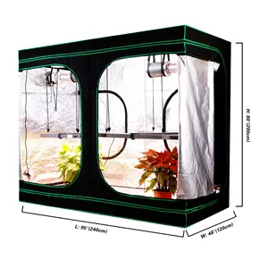 240x120x200 Indoor Grow Plant Tent Kit com Ventilação para Tenda Crescente Espectro completo led crescer sistema hidropônico leve