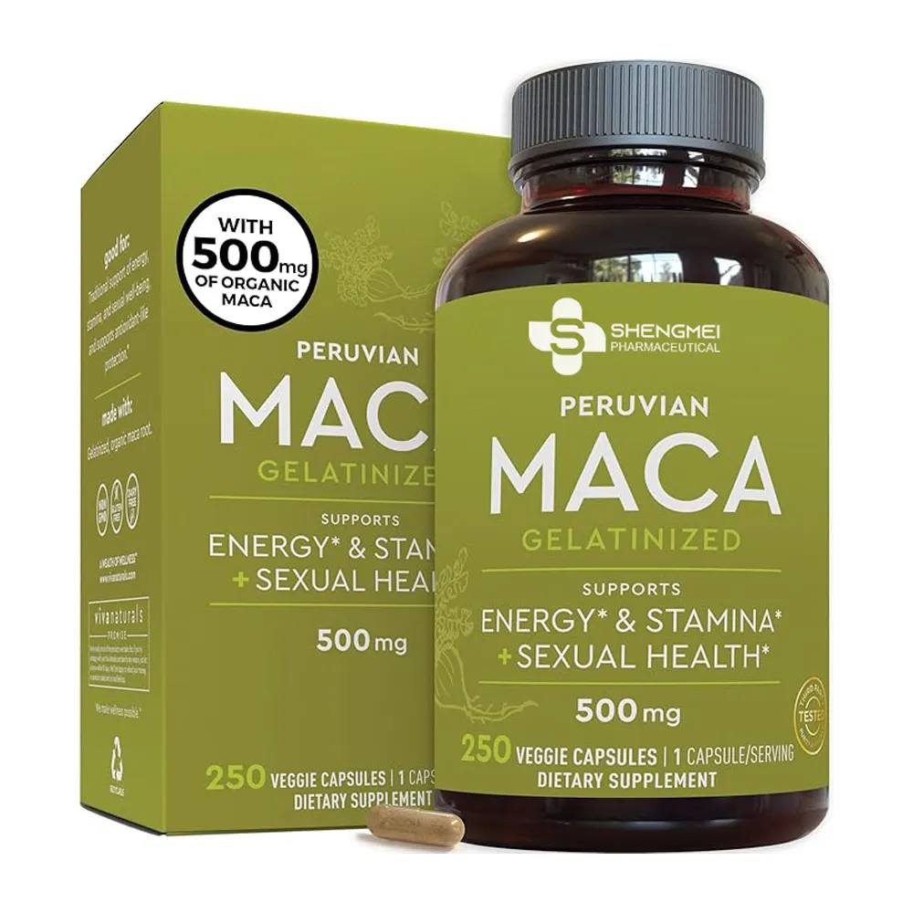 Suplementos alimentares cápsula de maca preta suporte antioxidante com raiz de maca pílulas de realce masculino cápsulas de raiz de maca