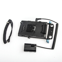 Batterie factice décodée LP-E6 DR-E6 avec coupleur CC + plaque de montage V-Mount pour Canon EOSR EOS 5D Mark IV III II 5D4 5DS 5DS R 6D 7D 7D Mark 2