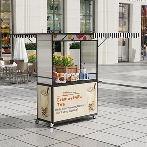Outdoor Multi-function 4 Caster <b>Wheels</b> Food Cart <b>Small</b> Trolley Entrepreneurial Stall Night Market Commercial Street Snack Coffee - Product Image 4