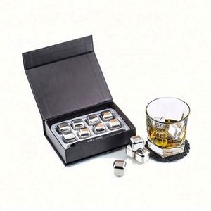 OEM <b>Cheap</b> Price Custom Stainless Steel Whiskey Stones Metal Reusable Ice Cubes for Bar - Product Image 1