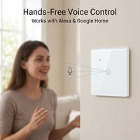 Interrupteur mural intelligent WiFi Tuya 3 voies, panneau tactile PC/ABS 10A pour Alexa, Google Home, commande vocale et application Smart Life