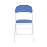 Chaise pliante de mariage blanche de style moderne pour l'extérieur avec revêtement en cuir et mousse pour la salle à manger et la cuisine