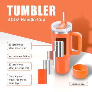 Topnovo - Vaso Térmico de Acero Inoxidable de Doble Pared con Aislamiento al Vacío para <span class=keywords><strong>Nespresso</strong></span> de 40oz con Asa, Productos en Blanco para Sublimación al por Mayor - Product Image 4