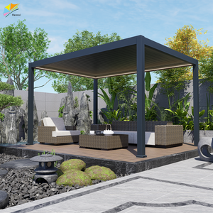 Taille personnalisée <span class=keywords><strong>5x4</strong></span> 4x3 6x4 6x3 3x3 3x4 6x4 6x4m 3x6m 4x3m Gazebo bioclimatique en aluminium <span class=keywords><strong>Pergola</strong></span> à lamelles d'extérieur - Product Image 1