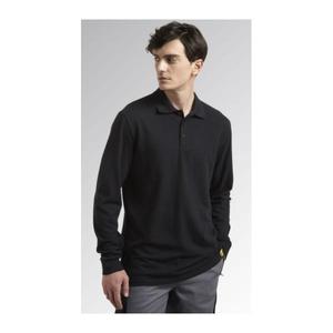 DIADORA UTILITY-702,177954-80013/3XL Polo negro de manga larga en piqué de algodón orgánico CAMISETAS Y POLOS DE TRABAJO - Product Image 2