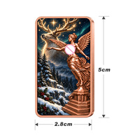 Barre d'art en cuivre fin 999 de 1 OZ, motif fantaisie de Noël, relief 3D, barre de collection colorée, en étui