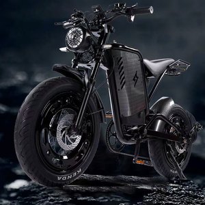 Samurai Elektrische Mountainbike Retro Off-Road Design Open-Stijl Brede Omvangrijke Zwarte Tweewieler Dikke Banden Lithium-Ion Batterij - Product Image 3